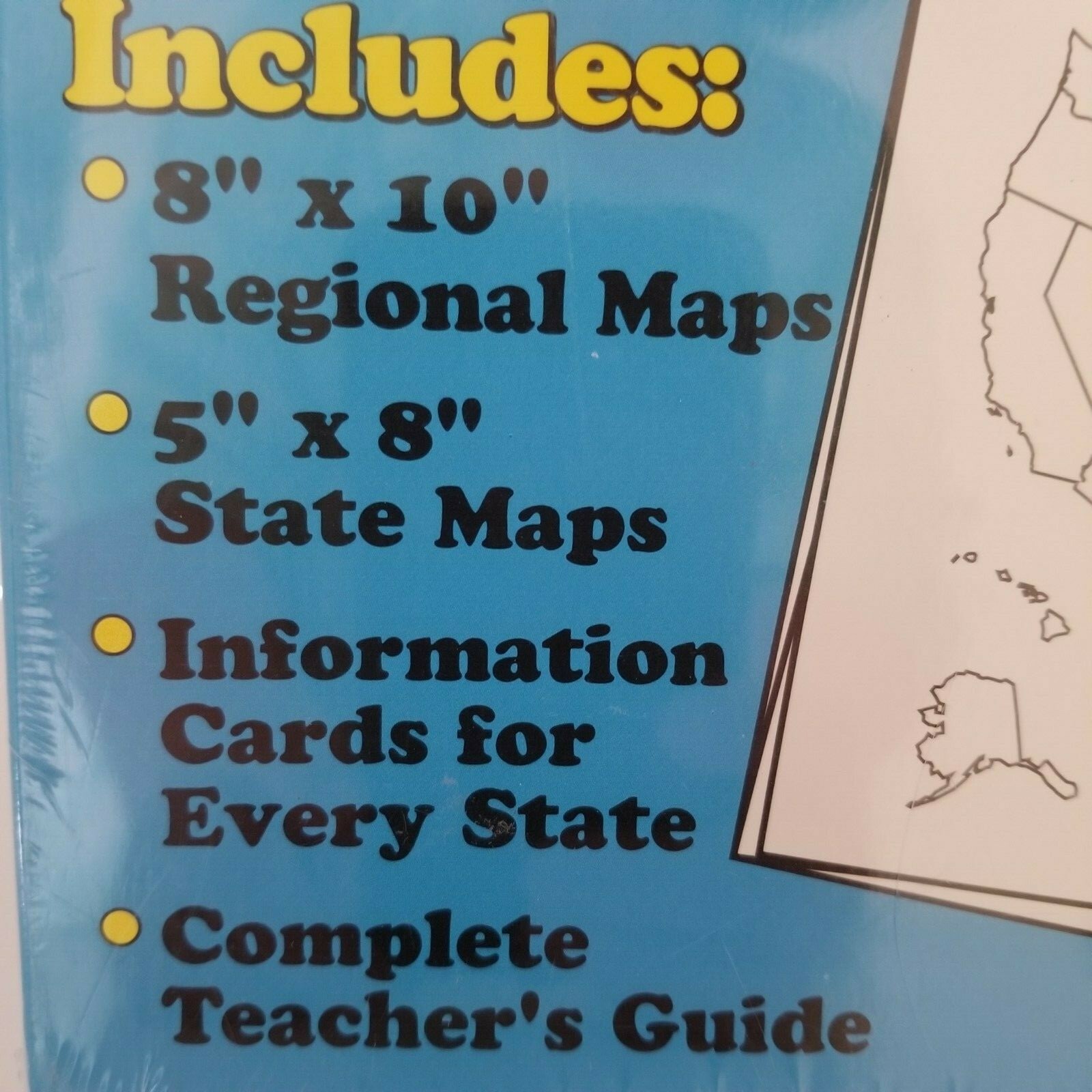United States Study Cards Maps Facts w/ Teacher’s Guide Homeschool 4th Grade