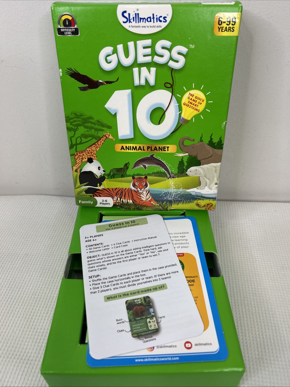 Guess In 10 Animal Plant Skillmatics Card Game Educational 8+ EUC