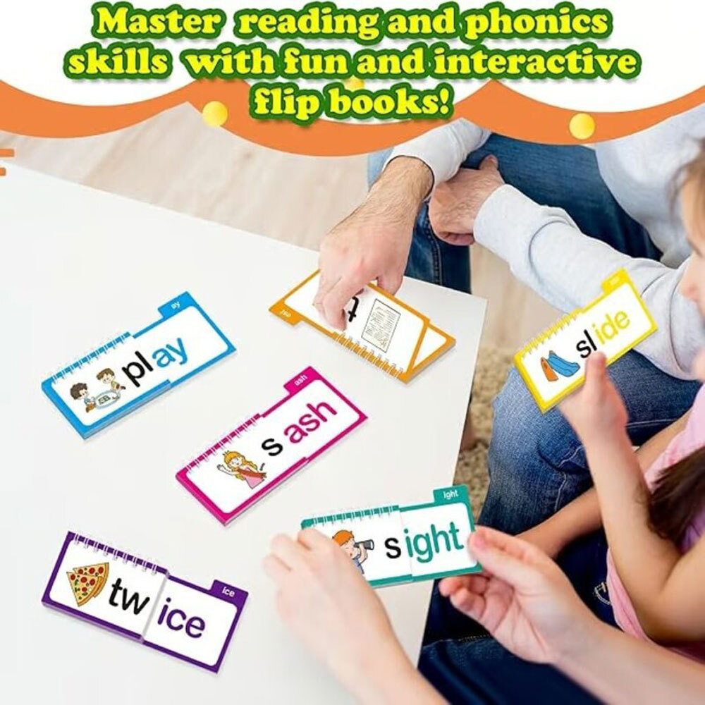 30 Read and Rhyme Flip Books ABC Vocabulary Educational Flash Cards Family Lear