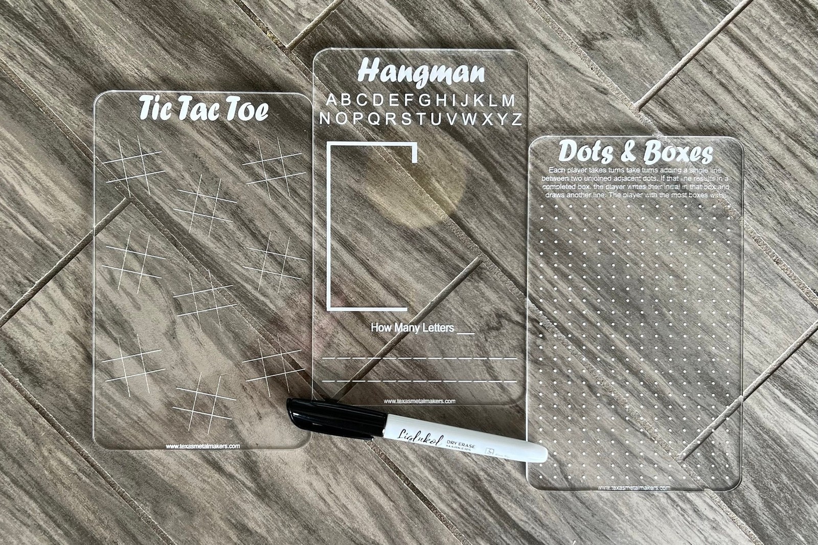 Acrylic Dry Erase Car Game Boards, Engraved Vehicle Travel Games, I Spy,