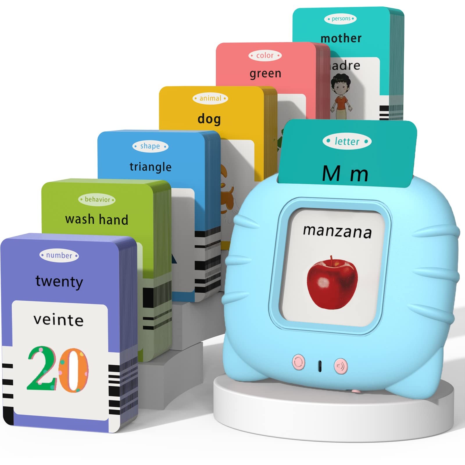 Startcan Spanish & English Talking Flash Cards for Toddlers 1 2 3 4 5 6, Audi…