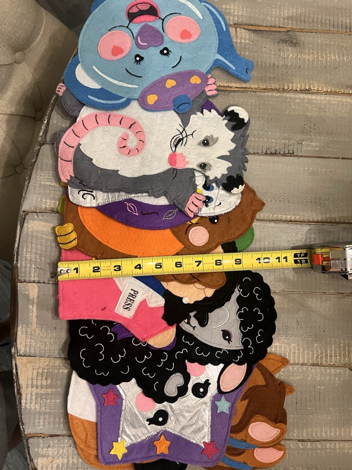 10″Hand Puppets- Felt, Flat lot 10 Teacher Story time or children’s activity