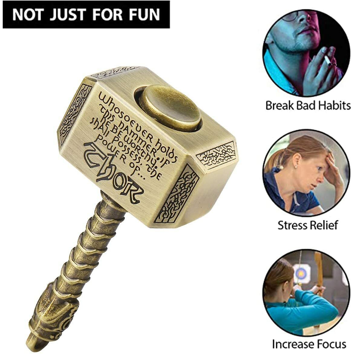 Fidget Spinner Thor Hammer Cool Metal Fidgeting Finger Spinners Toys ADHD Focus