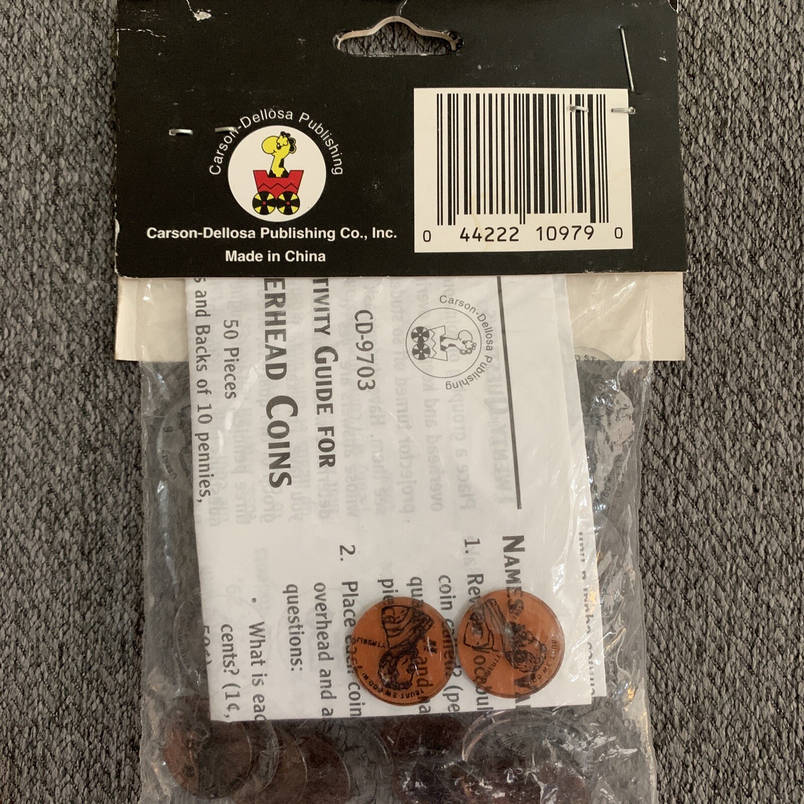 Overhead Coins Set 50 pieces & Activity Guide Carson Dellosa ~ NEW