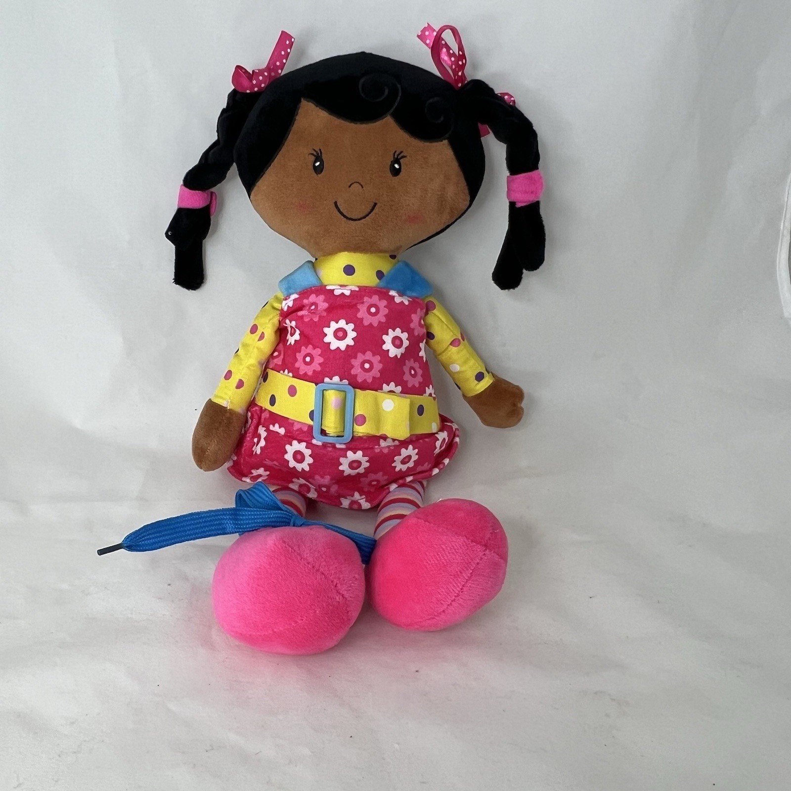 Snuggle Stuff Learn to Dress Plush Doll for Toddlers 15” Sugar Snap Montessori