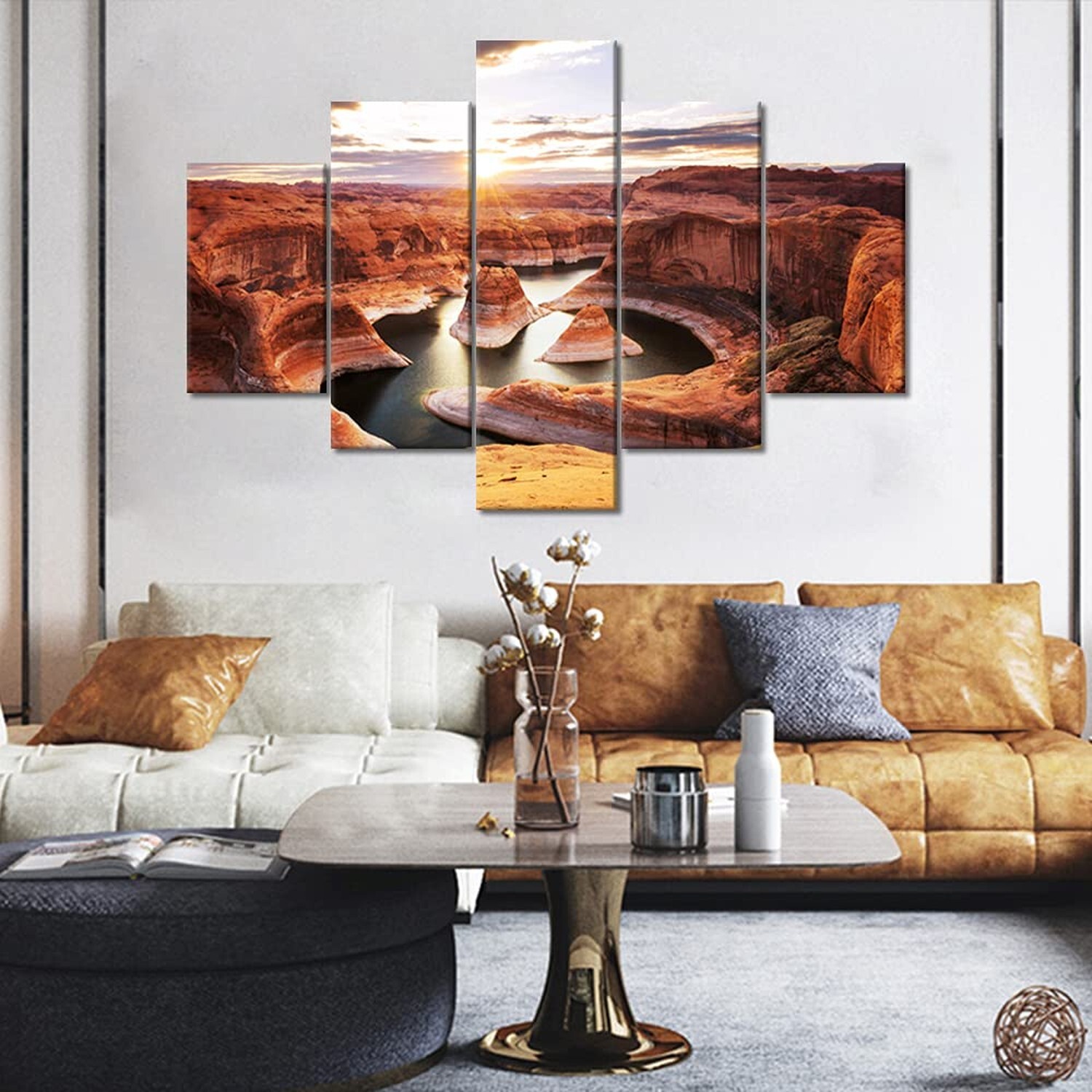 TUMOVO Lake Powell Wall Art Arizona USA Picture Prints on Canvas 5 Pieces Wal…