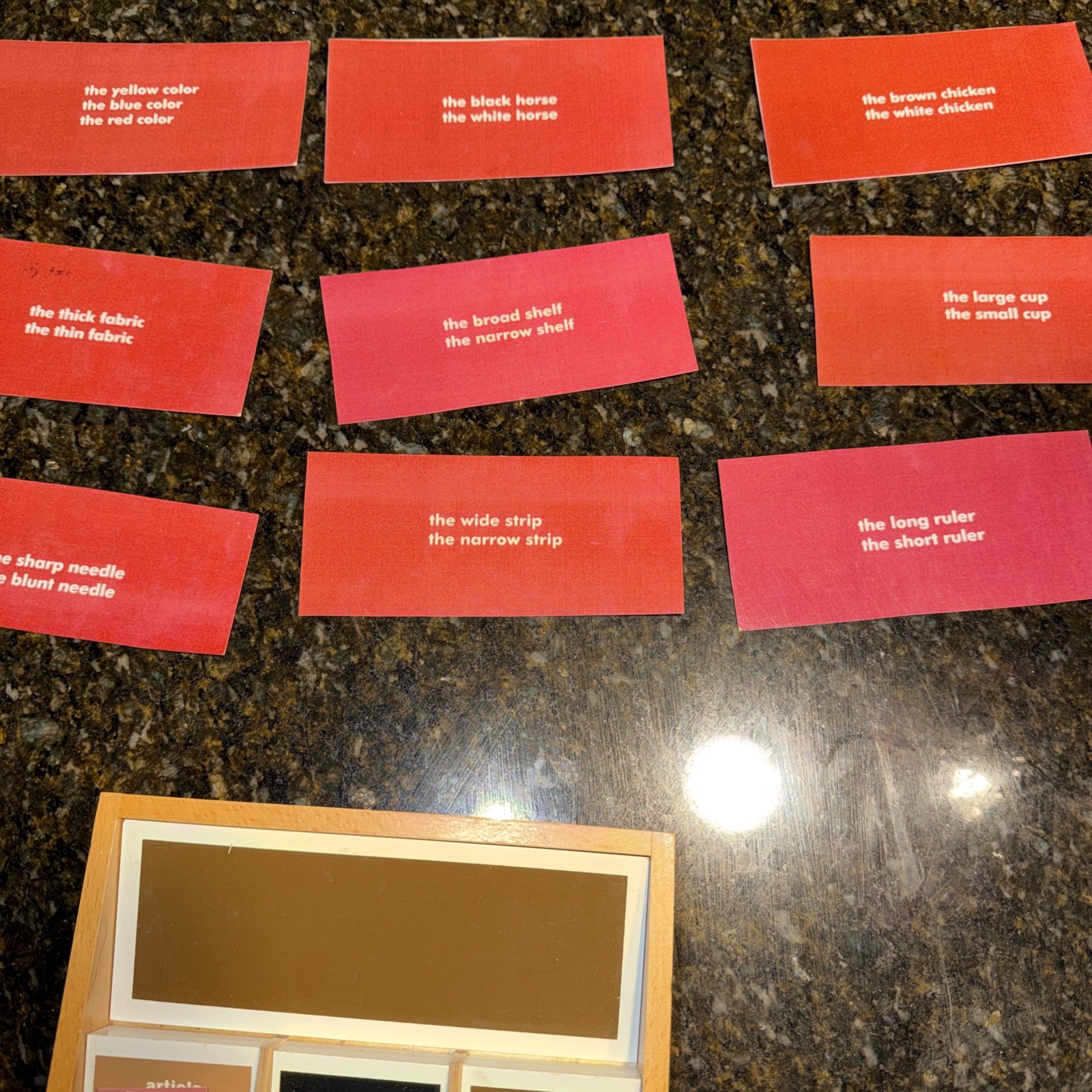 Montessori Grammar Box Adjectives Nouns Articles Parts Of Speech Homeschool