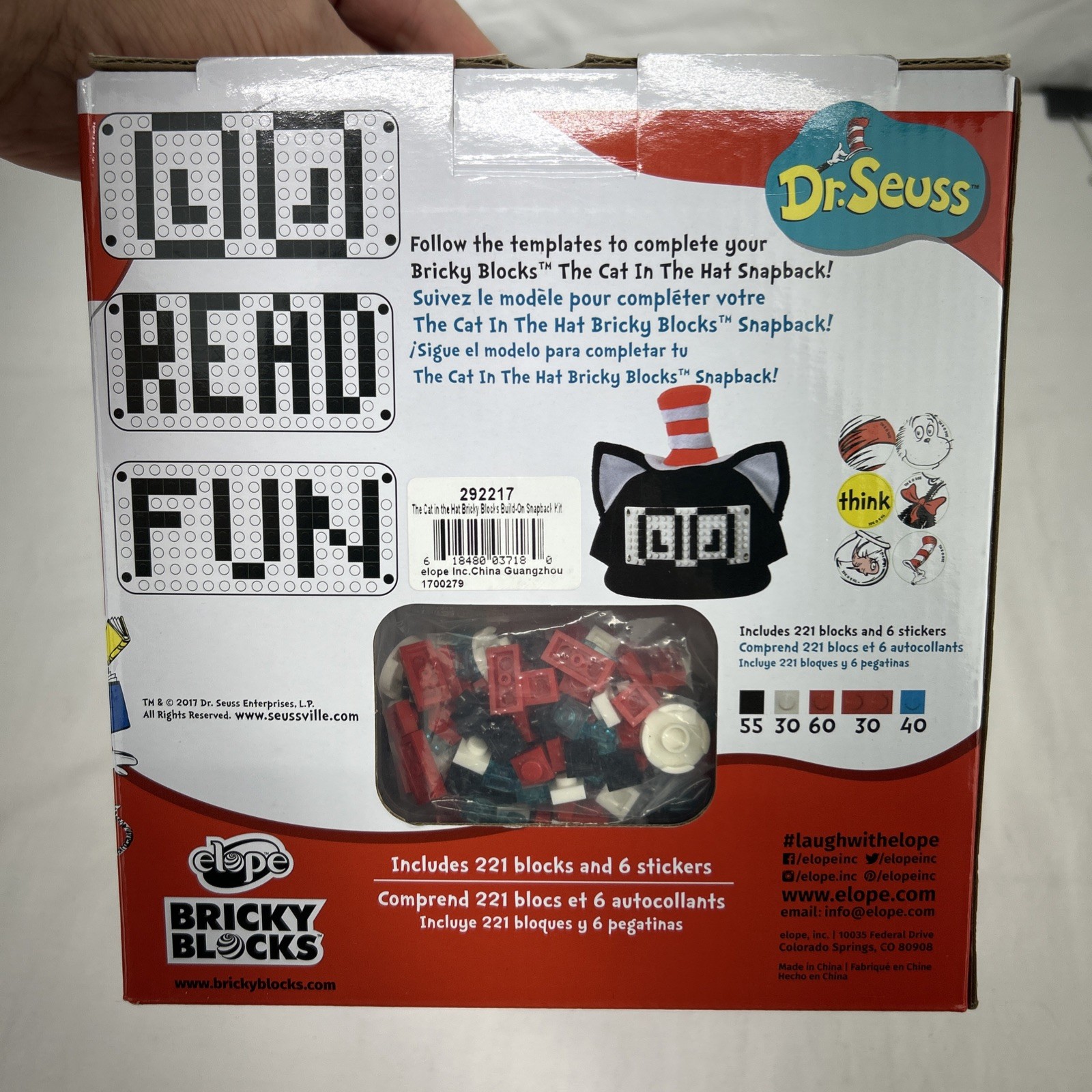 Dr. Seuss The Cat in the Hat – Bricky Blocks Build-On Snapback Hat Kit – NEW!