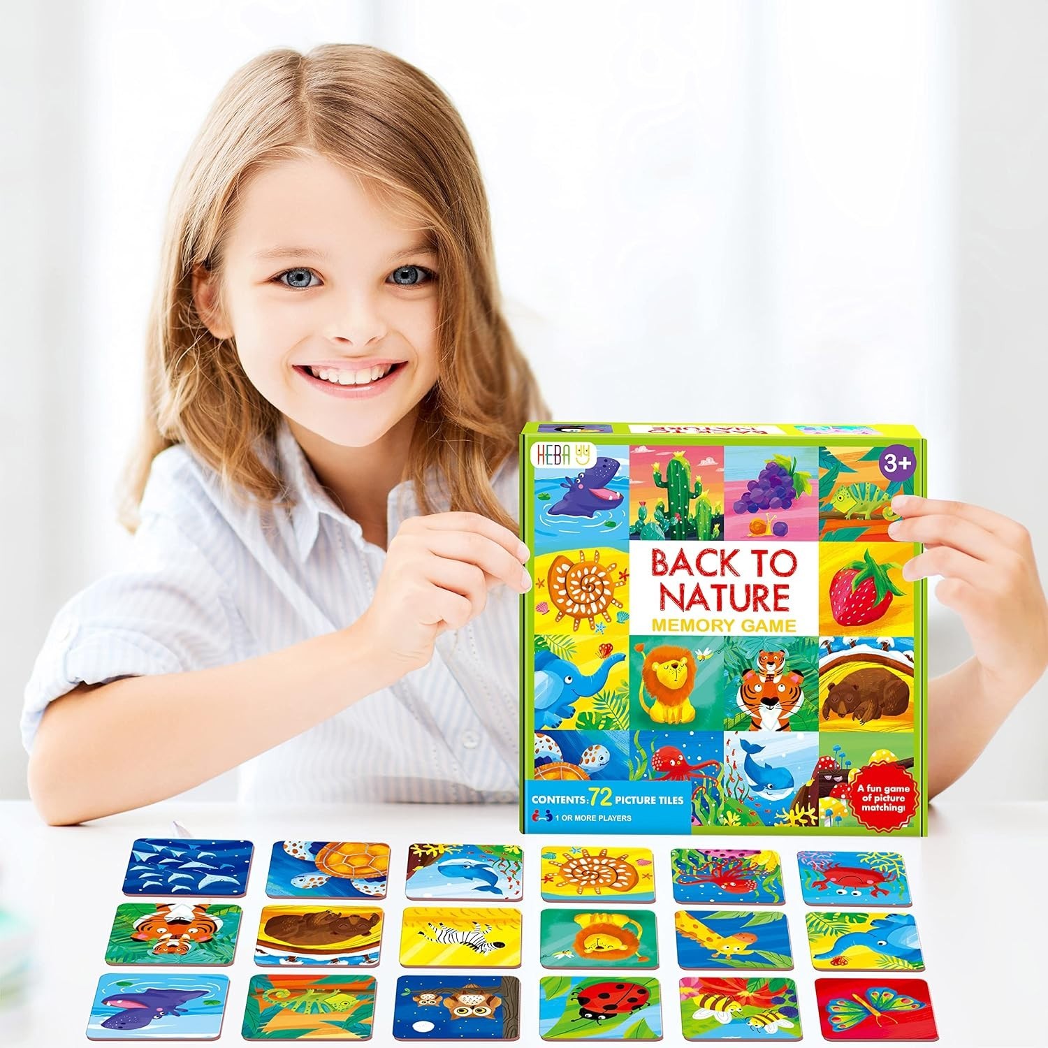 Customizable 72 PCS Matching Cards – Fun Nature Theme Game for Preschoolers