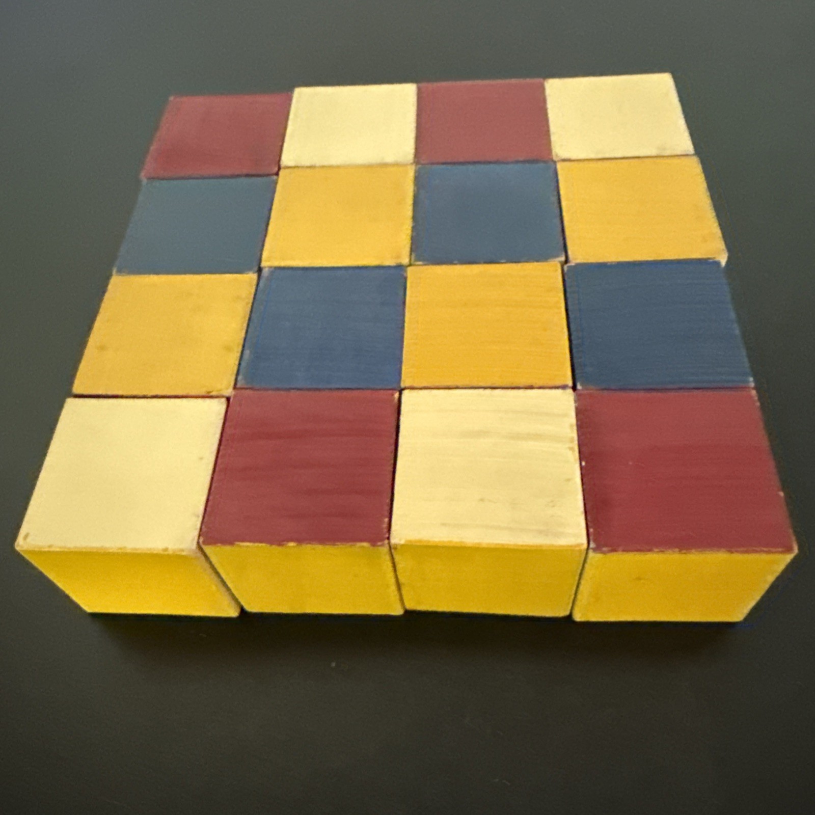 Vintage WBI Block Design Test – 16 Blocks – Kohs Style Wechsler IQ Test w/Box