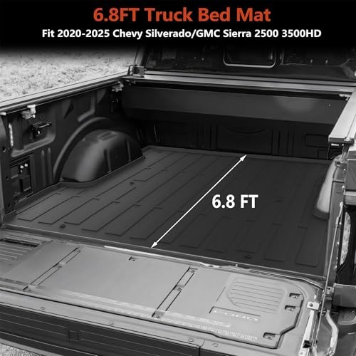 20-26 Chevy Silverado GMC Sierra 2500 3500HD Cargo Mat 6.8FT Bed Liner 82″ Black