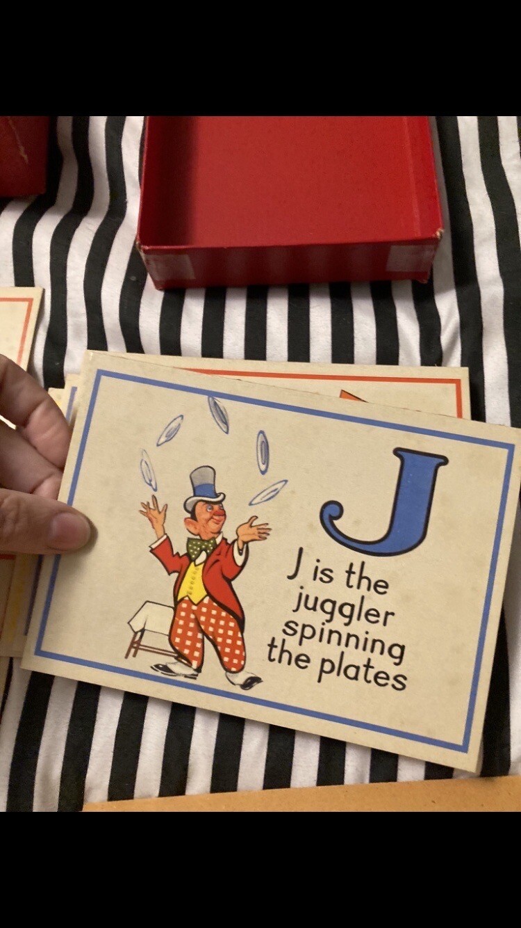 Cards Set Lot Alphabet Learning Vintage Cute Unique Rare Educational