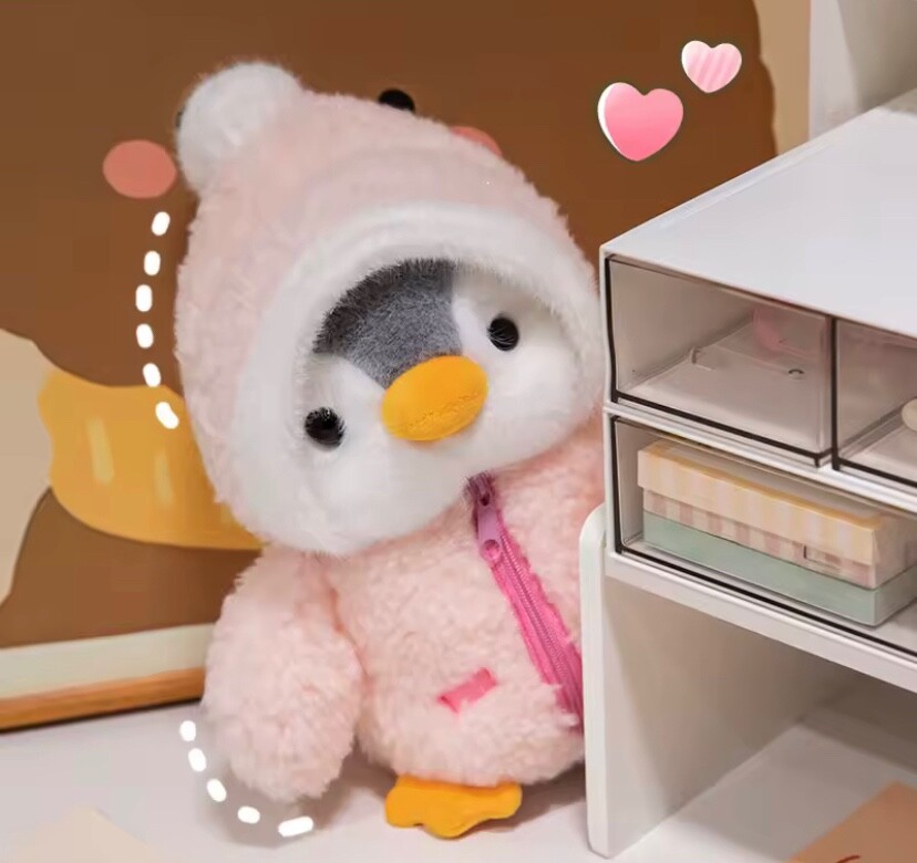 NEW Cute Penguin Plush Stuffed Animal With Pink Outfit Plushie for Women
