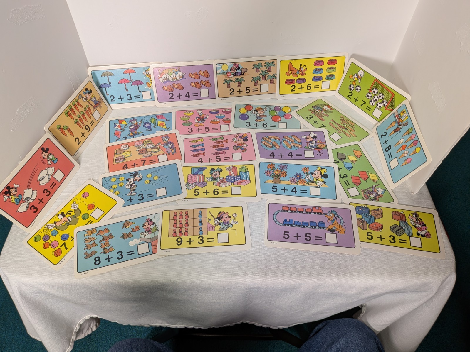 Vintage Disney-Themed Educational Addition and Subtraction Flash Cards by Golden