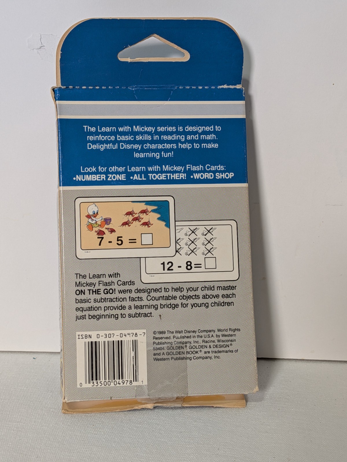 Vintage Disney-Themed Educational Addition and Subtraction Flash Cards by Golden