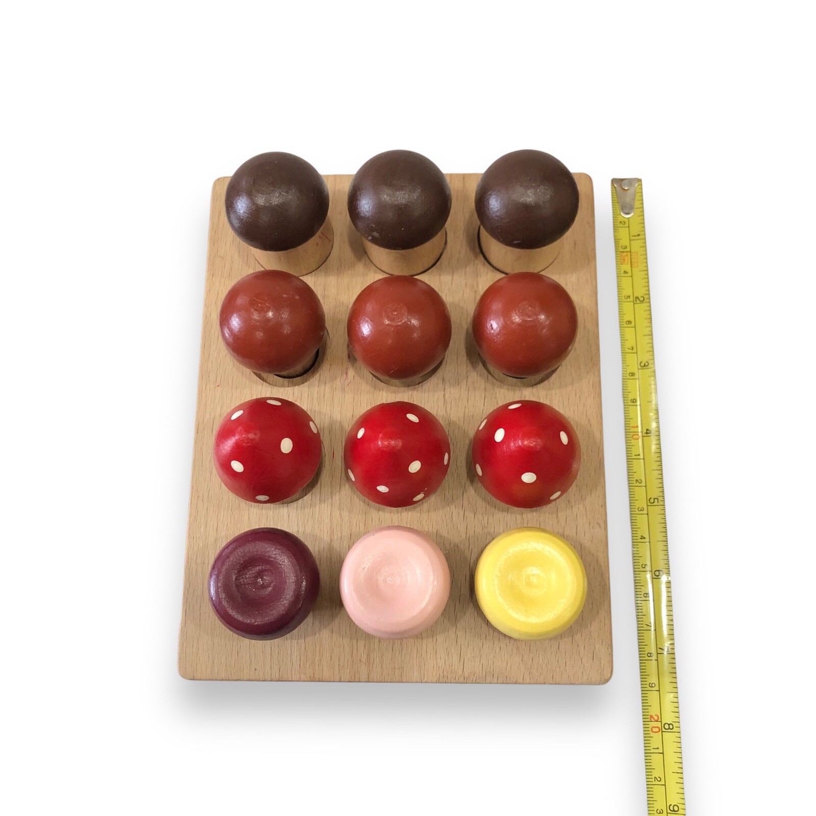 Montessori Inspired Mushroom Sorting Board Set Education Toy Dexterity Counting