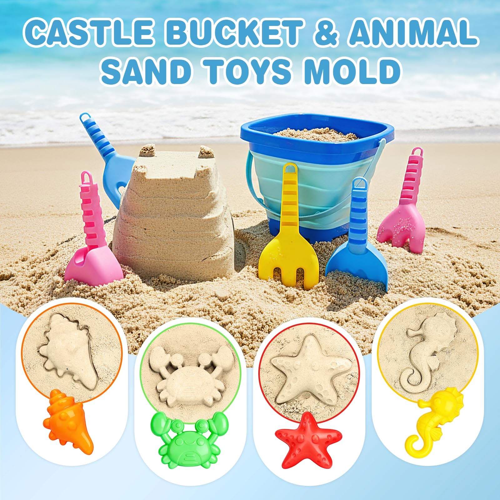 Dreamon Beach Toys for Kids Medium, Red, Orange, Yellow, Green, Blue, Pink
