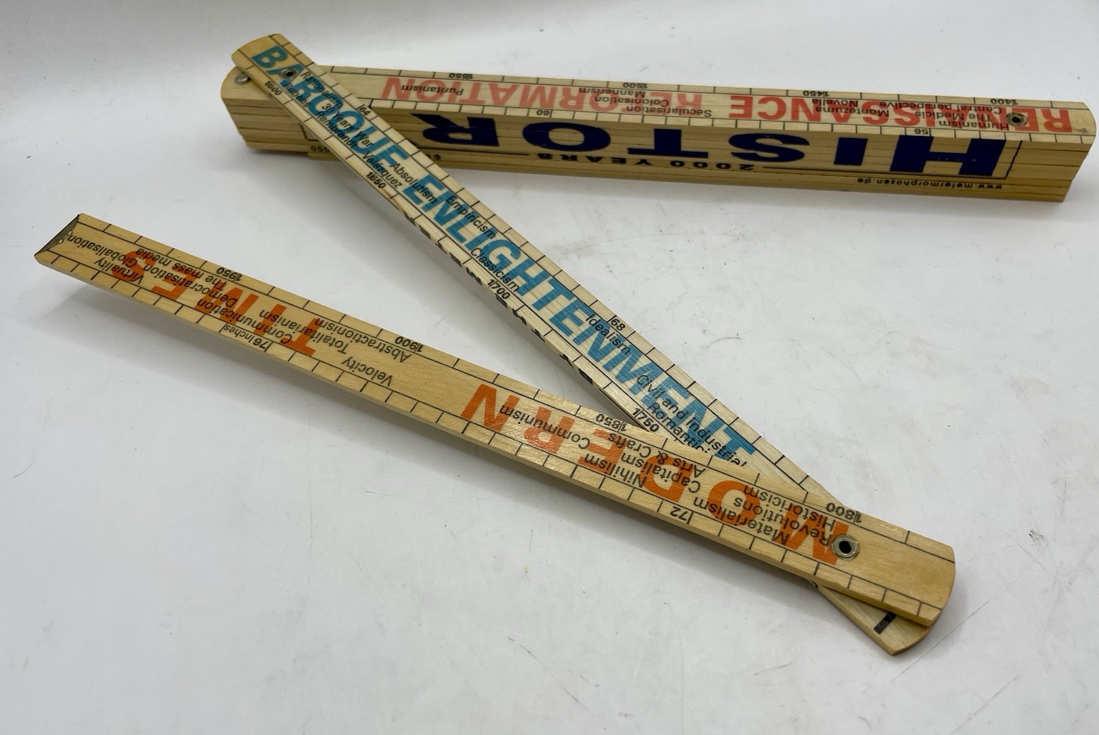 2000 Years by the Meter History Folding Ruler MeterMorphosen Teaching Tool Wood