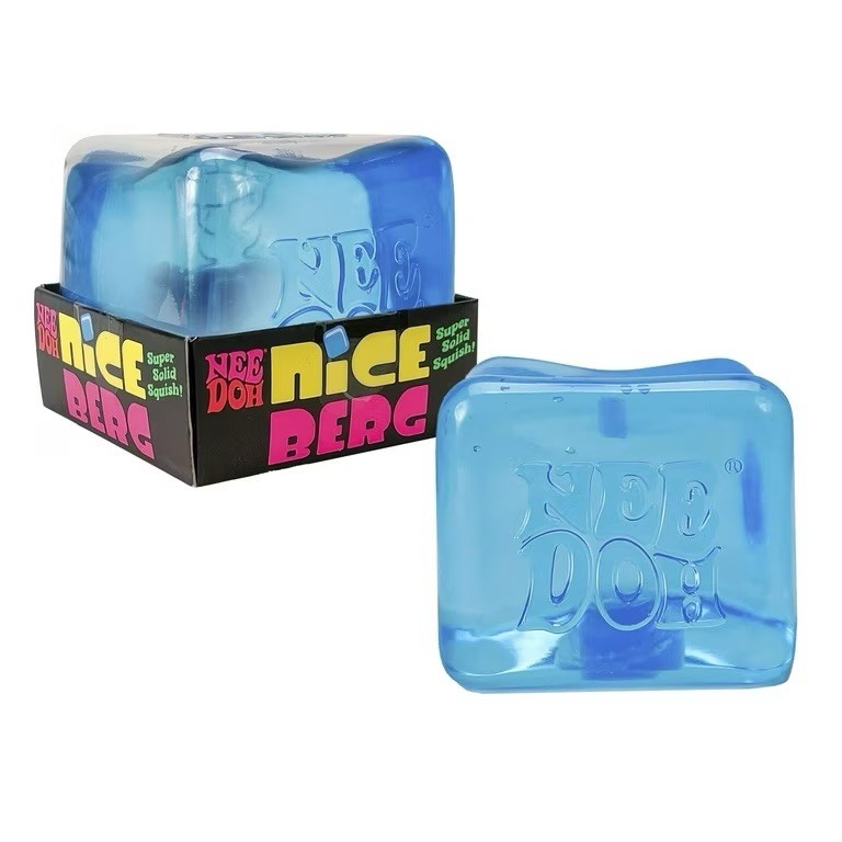 Nee Doh Nice Berg Super Solid Squish Blue Tactile Squeeze Toy Viral
