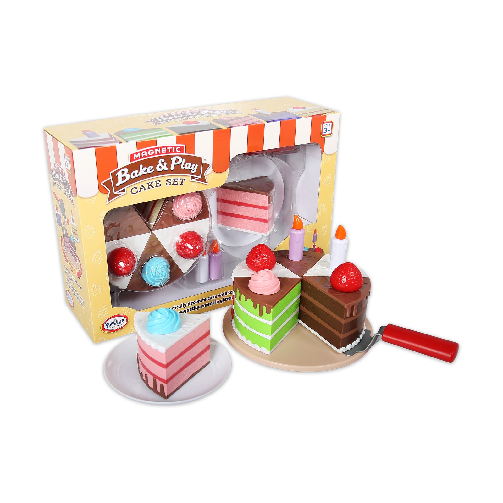 New – Popular Playthings Magnetic Bake & Play Cake Set – Ages 3+ | 1-6 players