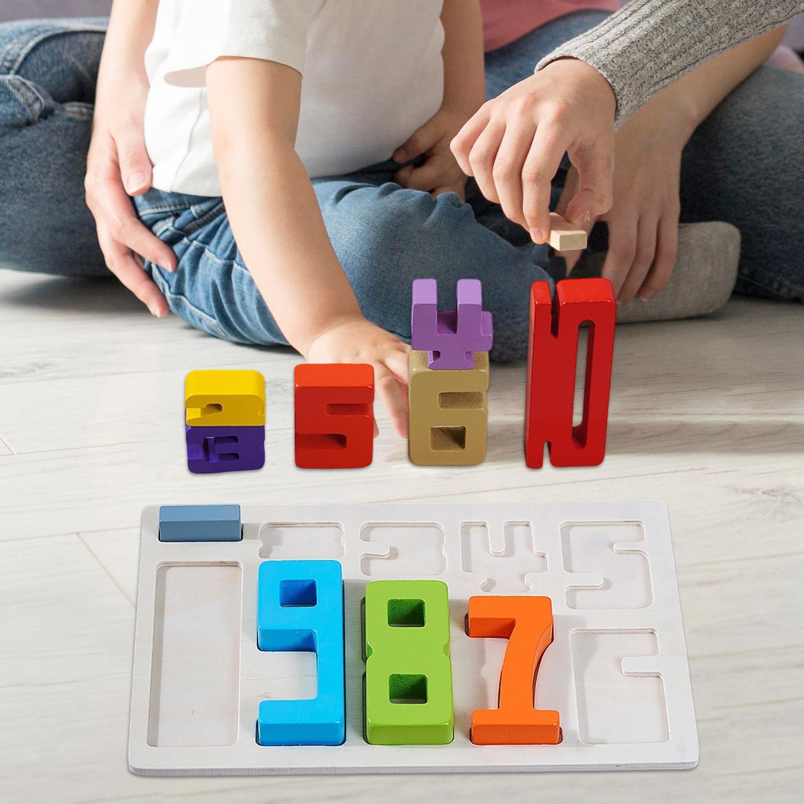Wooden Building Blocks Math Learning Toy 1-10 Digital Blocks Toys Balance