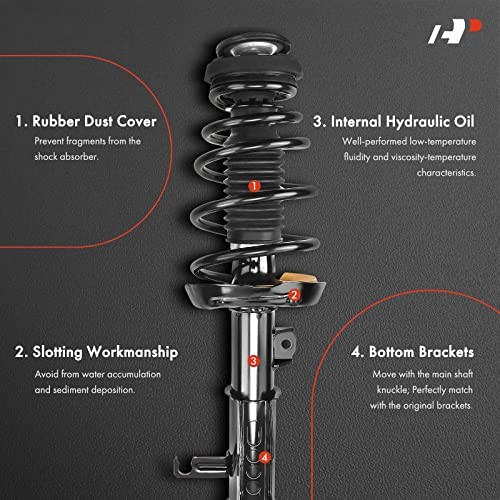 A-Premium Set (4) Front and Rear Complete Shock Absorber Strut & Coil Spring