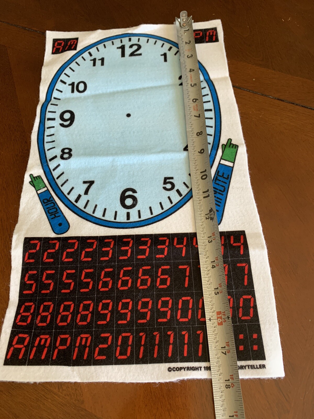 Felt Clock Storyteller Educational Analog & Digital Learn To Tell Time Clock