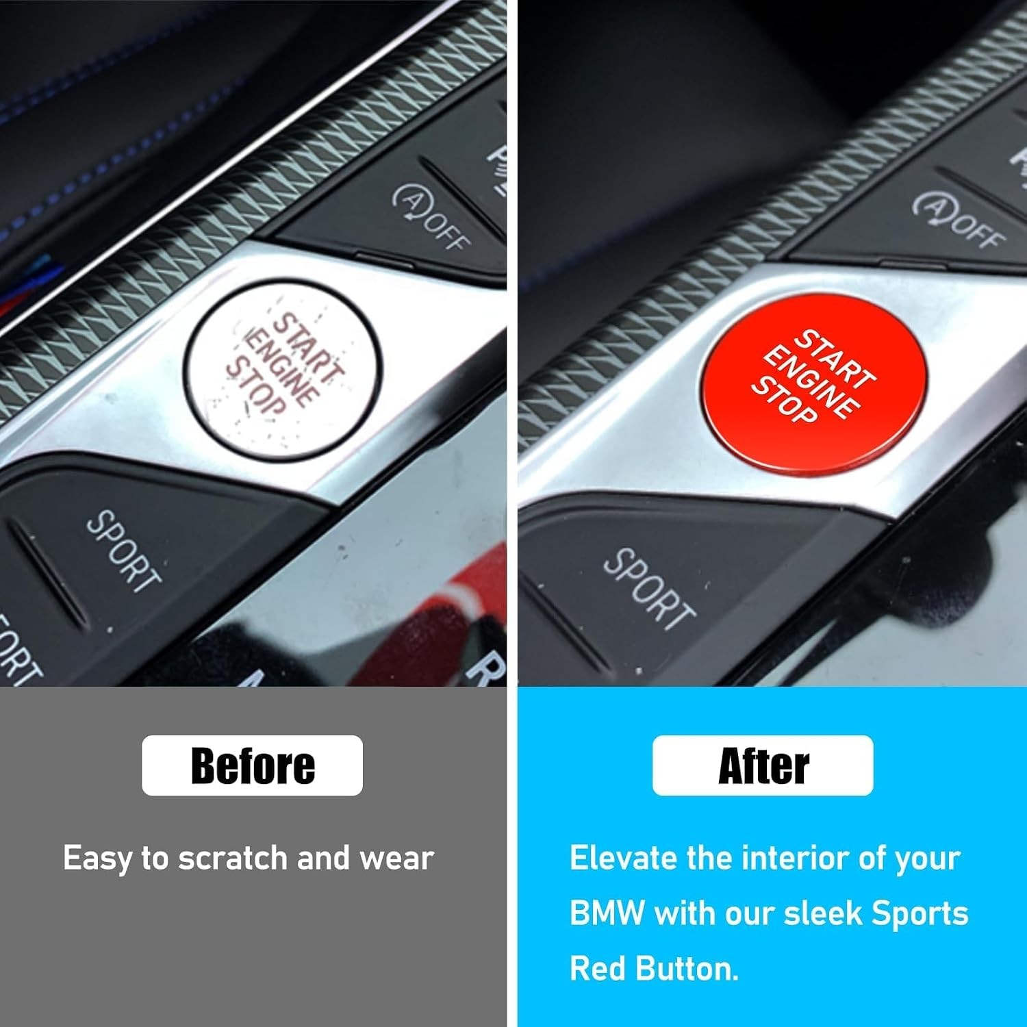 Jaronx BMW Red Start Stop Button Cover