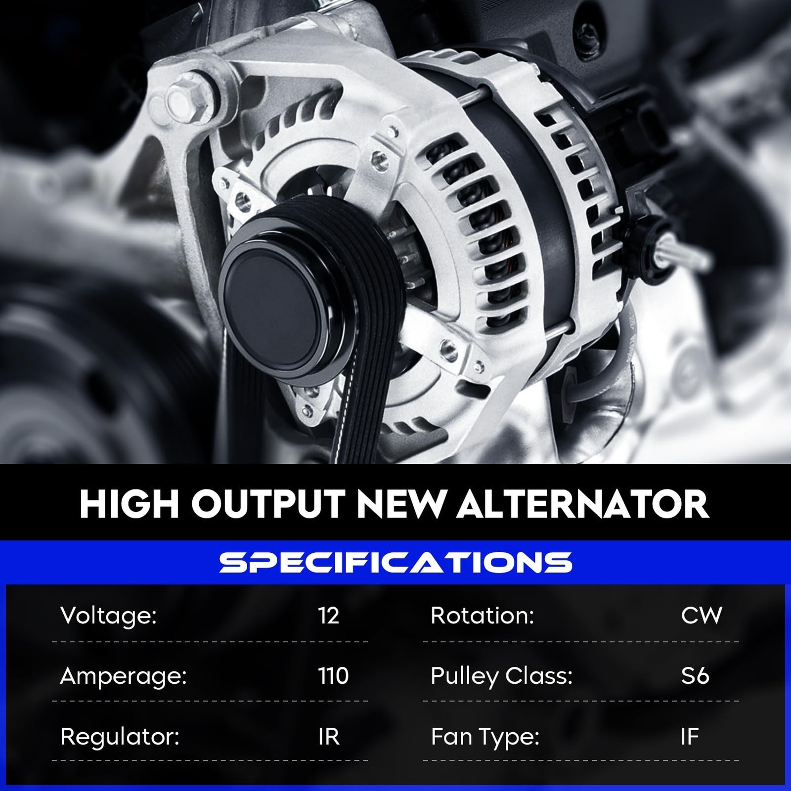 11034 New Alternator L4 2.4L for Toyota Camry 2004-2006, for Solara 2004-2008…