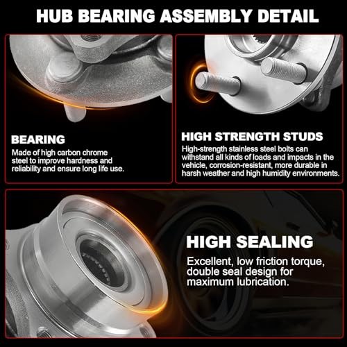 Pair 513287 Front Wheel Bearing Hub Assembly Compatible with Toyota Prius