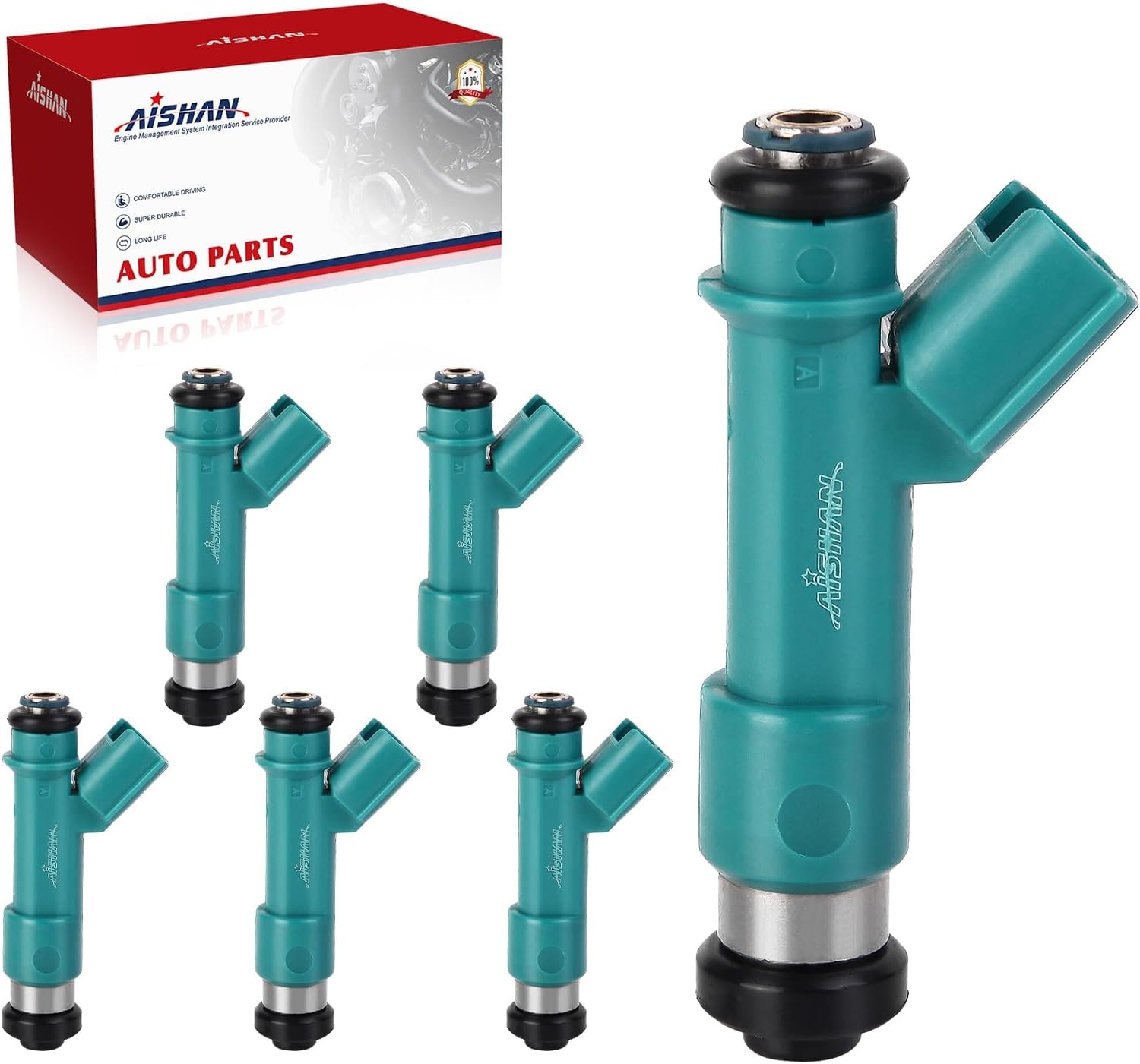 6PCS Fuel Injectors 12 Holes Compatible with Toyota 4Runner 2003-2009, FJ Cruis