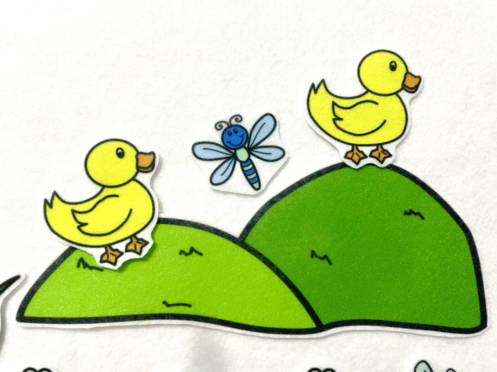 5 Little Ducks & Frog Felt Story / Flannel Board Story, Kids Gifts, Pretend Play