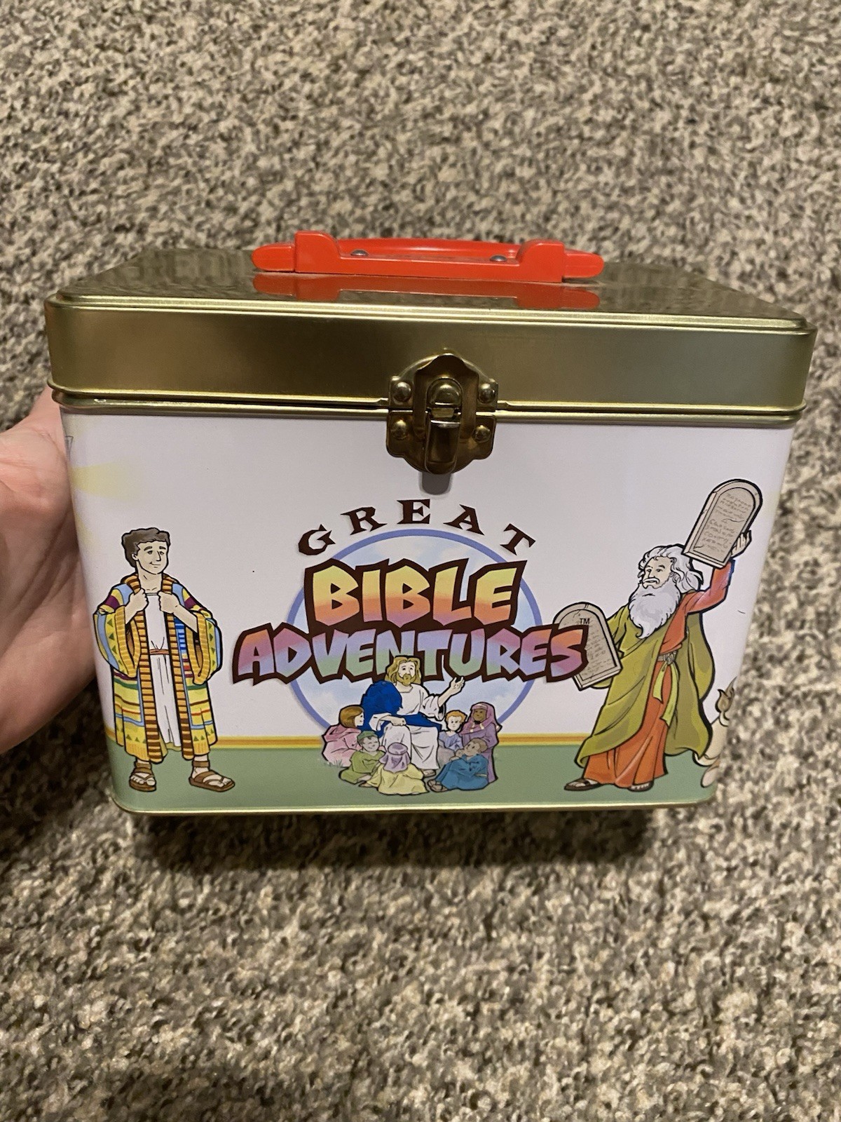 Great Bible Adventures Tin Box w/ Bible Fun Cards for Kids Sunday School Jessus