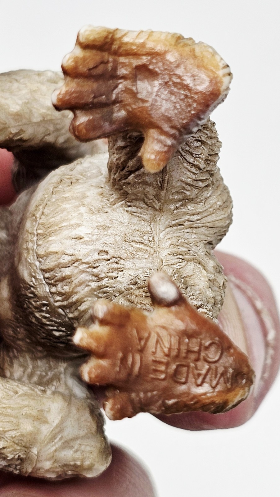 Albino Gorilla Ape White Plastic Toy Animal Vintage Realistic Educational 2.5″