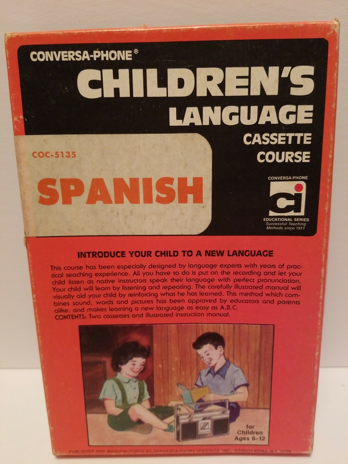 Spanish Language Audio Cassette Course Children’s Age 6-12 Vintage Ships FREE