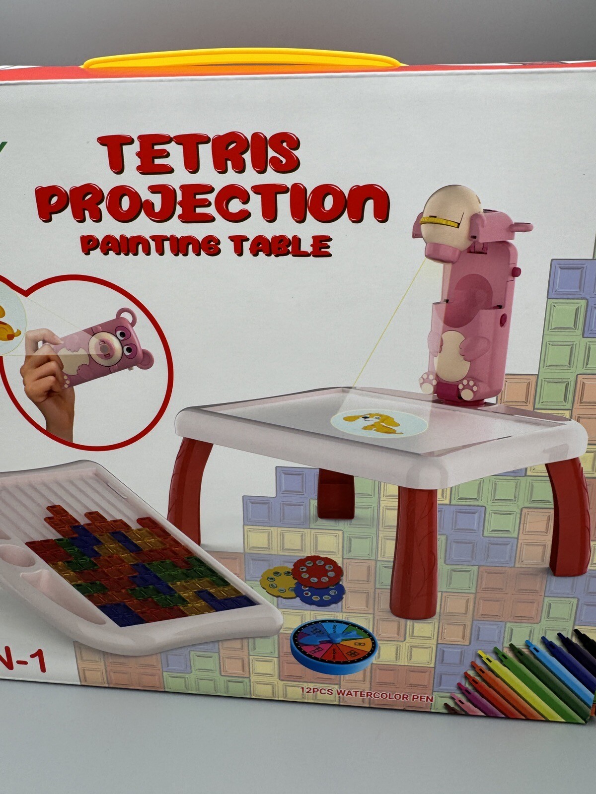 Drawing Projector Table Children Kids Painting Board Educational Toys Gift Red