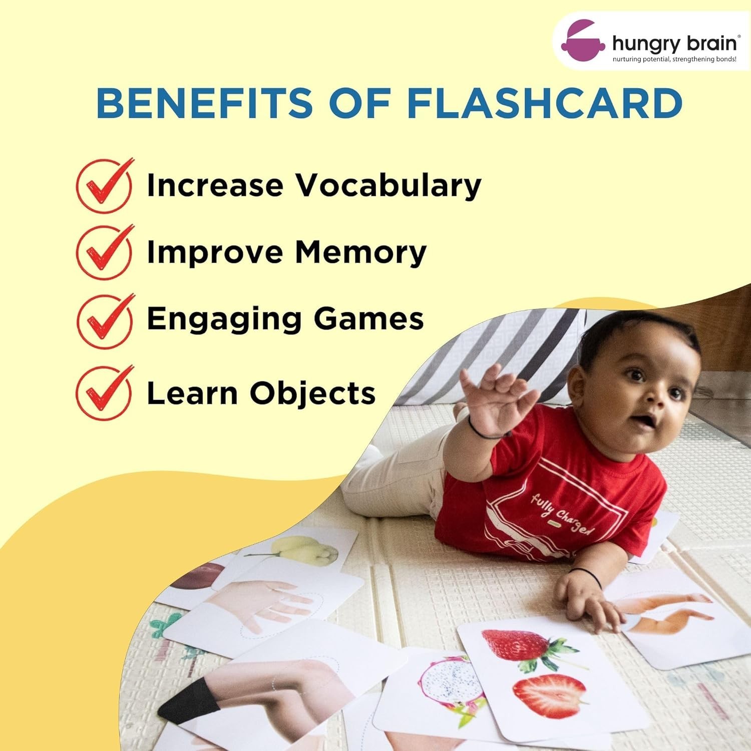 Hungry Brain Body Parts Flash Cards for Toddlers & Babies | FREE SHIPPING