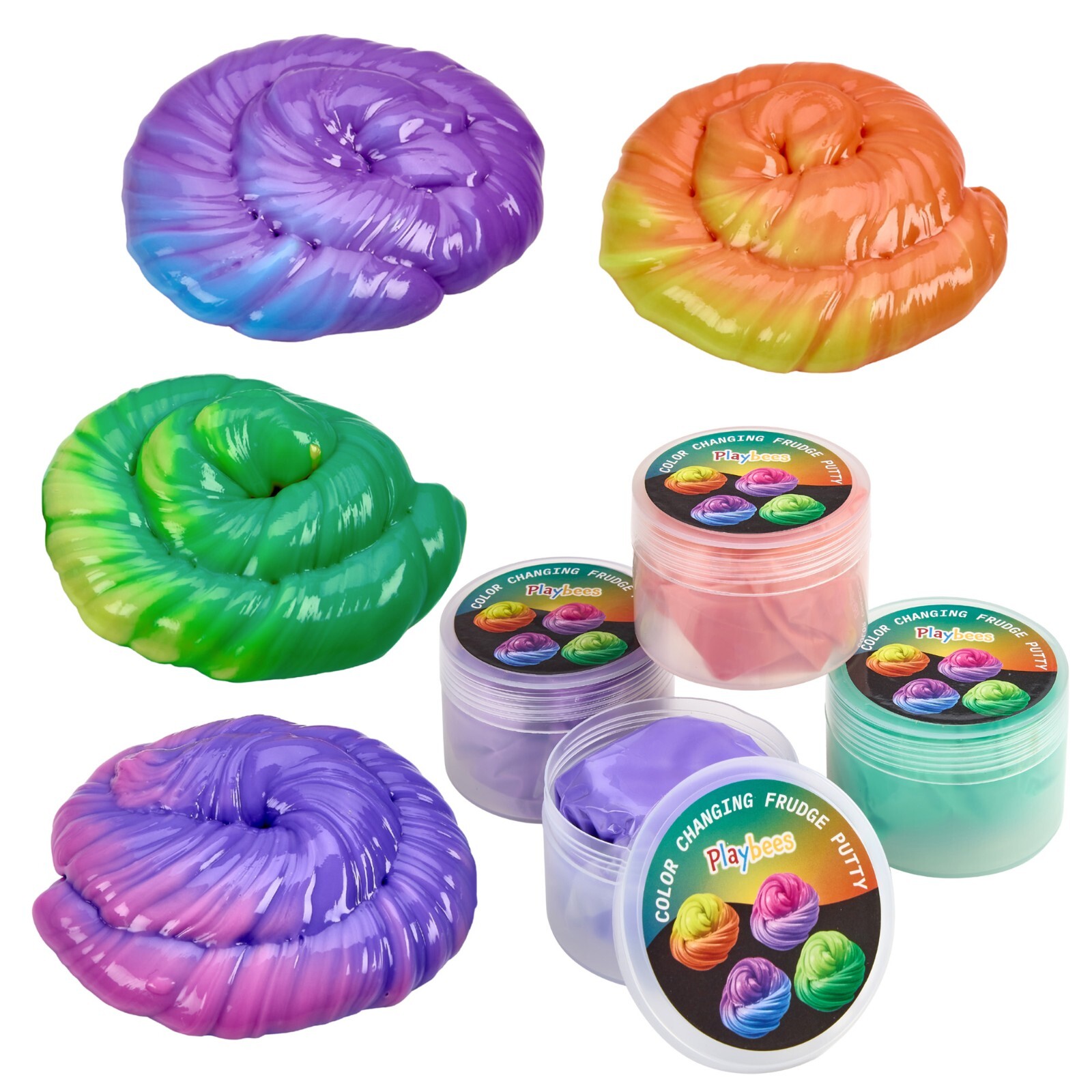 Frudge Putty 4-Pack – Heat Sensitive – Color Changing Slime – 2 Oz per Container