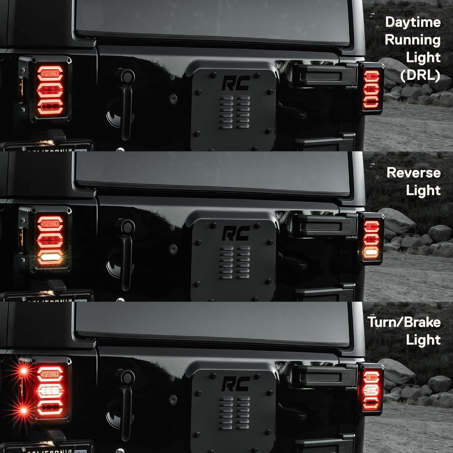 Tail Light for Jeep Wrangler [Hexagon Design] [Smoke Lens]Plug n Play 2007-2018