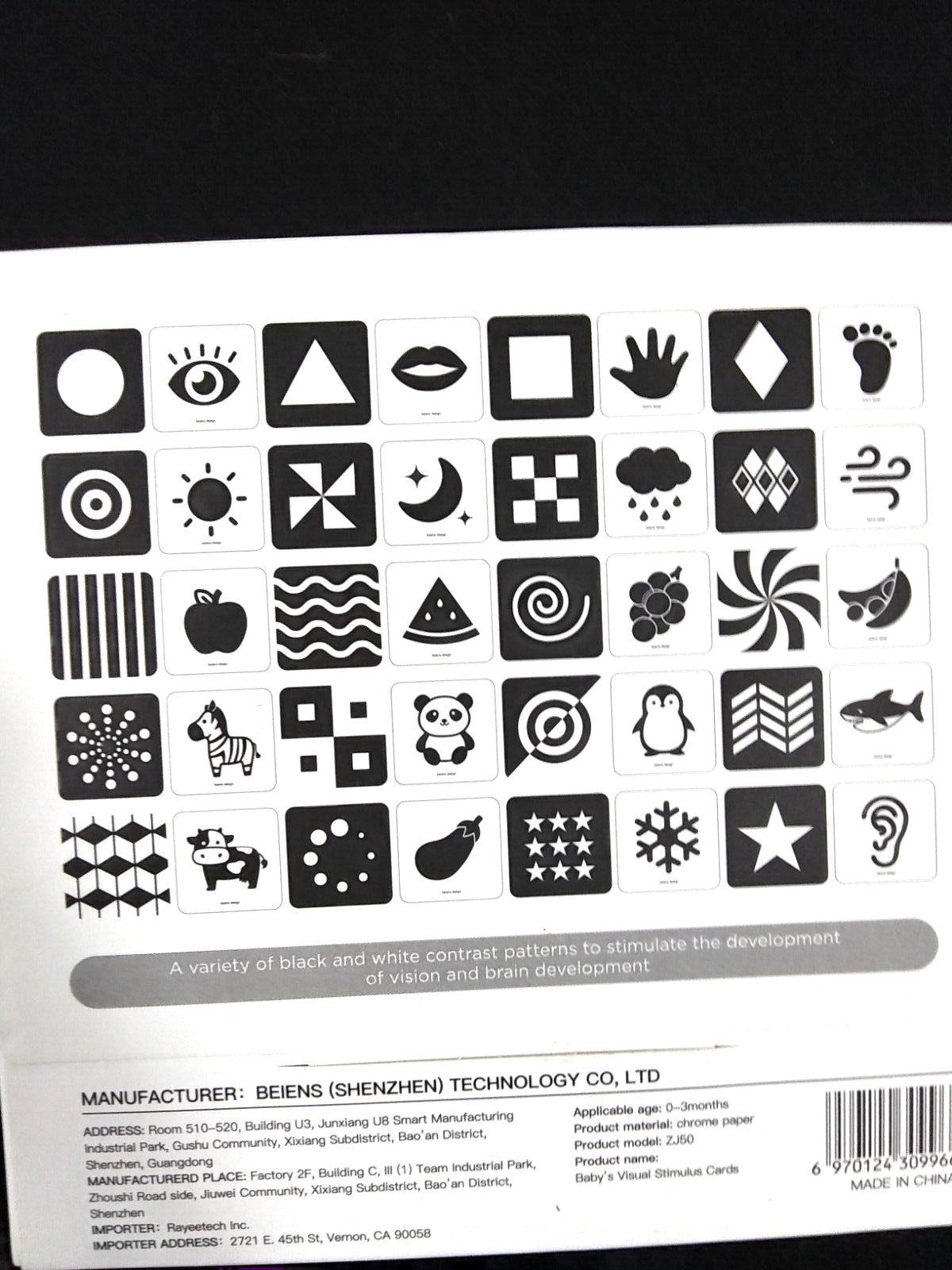 Beiens Visual Stimulas Learning Cards 2 Packs 0-36 mos New