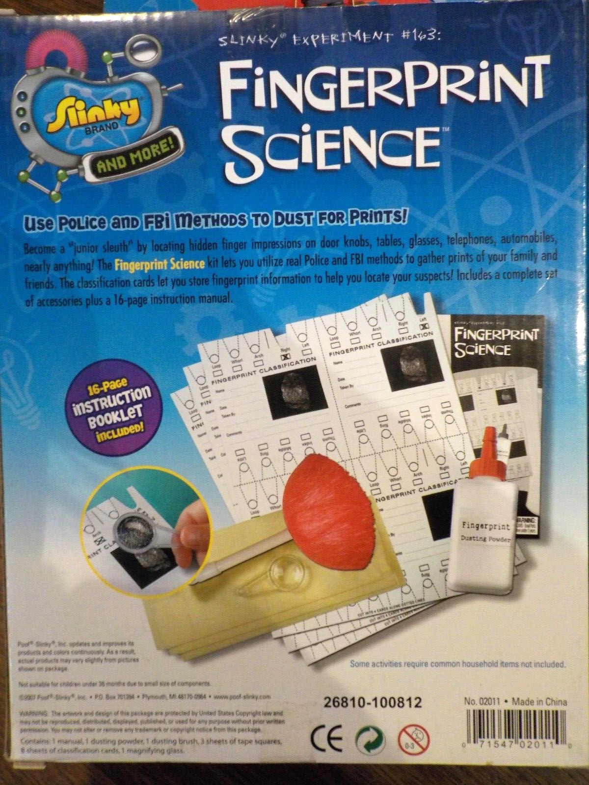 Slinky Science Kit 4 Different 8 up Solar, Finger Prints, Magnetix, Night Vision