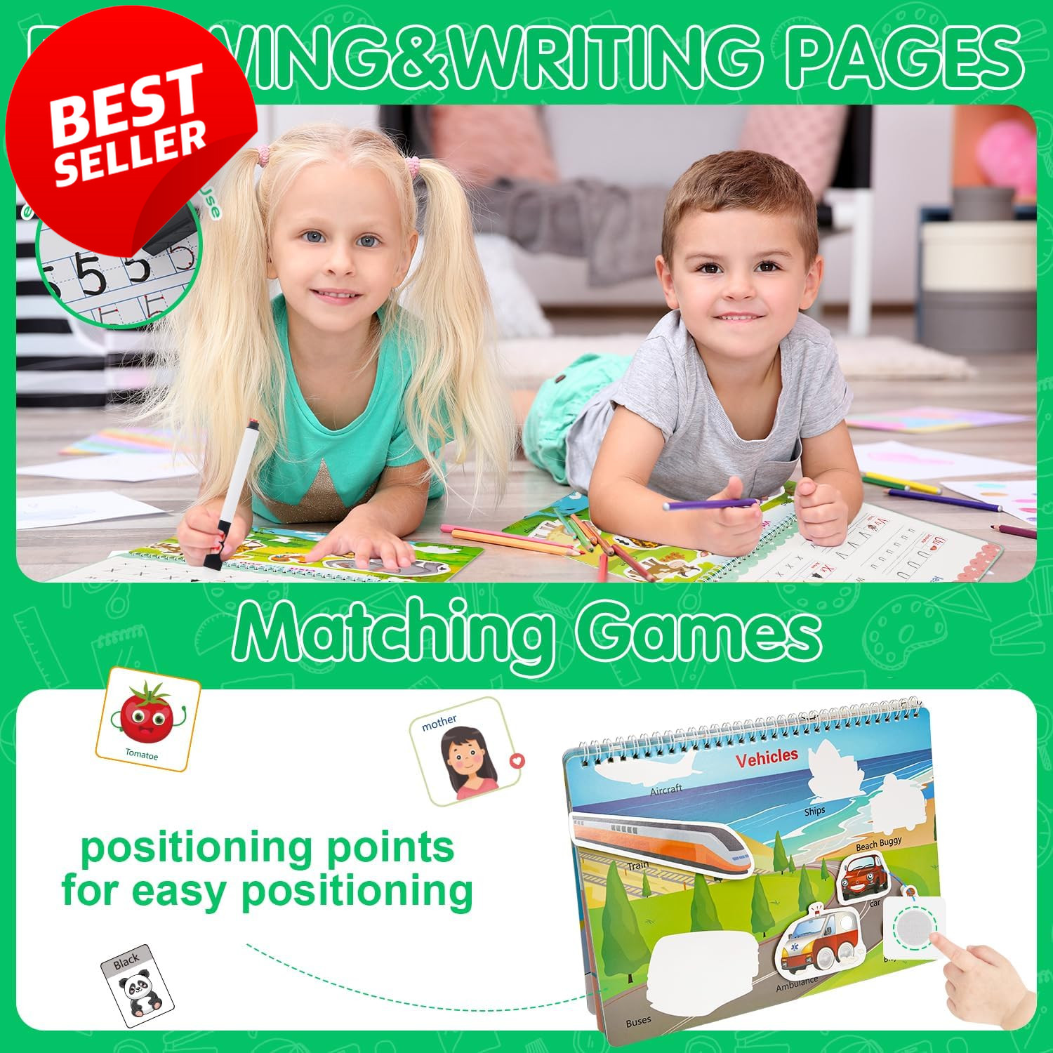 Montessori Busy Book 24 Themes Preschool Learning Activities Toddlers 3-5 – US