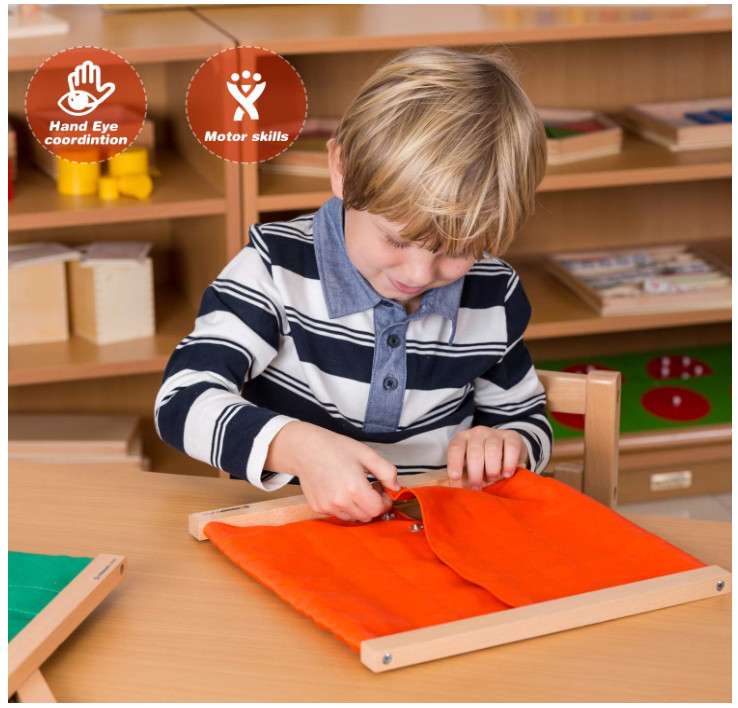 Montessori Snapping Frame Practical Life Skill Tool for Toddlers Preschool Kids