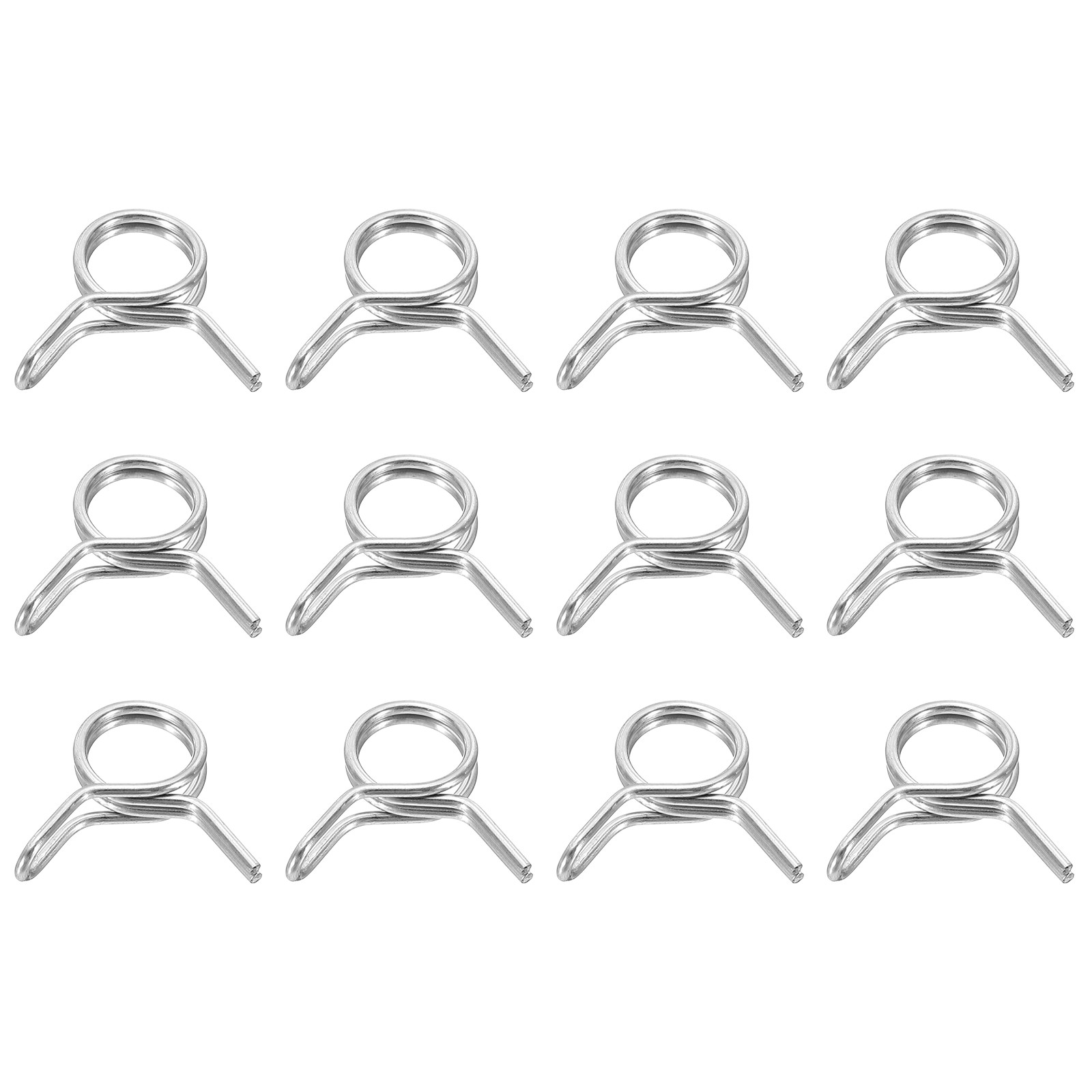 12Pcs 8mm ID 8-9.5mm OD Double Wire Spring Hose Clamp Spring Clips Clamps