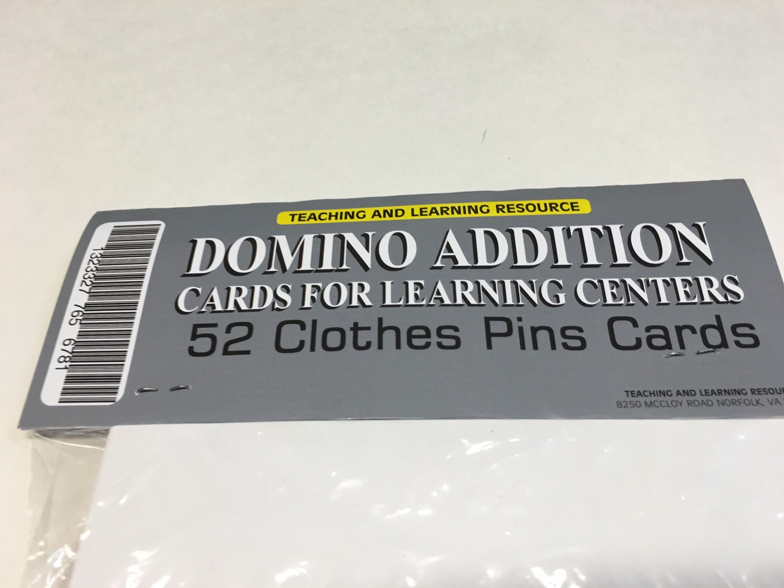 DOMINO ADDITION – Cards for Learning Center 52 Clothes Pin Cards Set Teaching