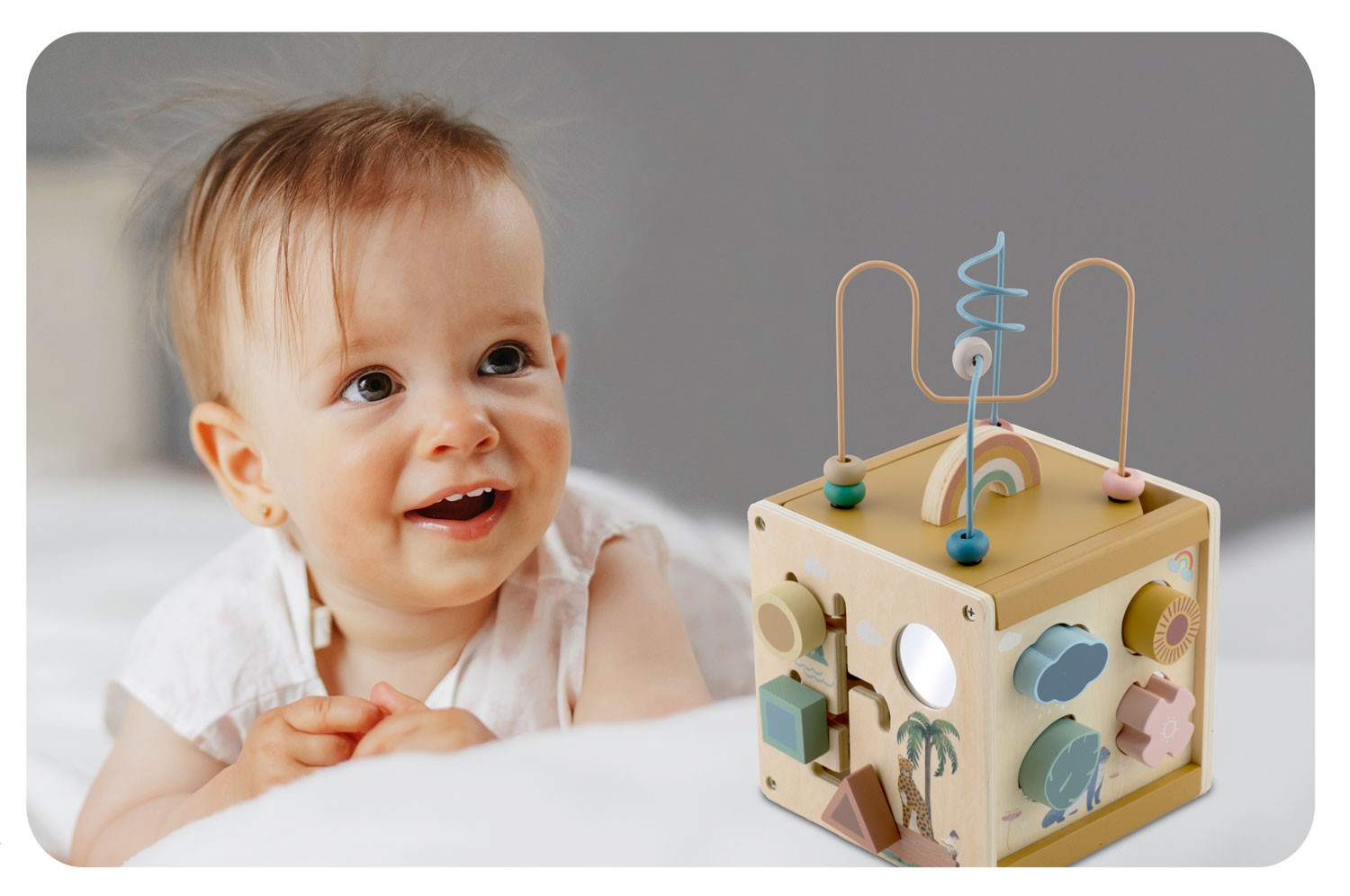 NK-861 Nukido Wooden Cube Sensory Toy
