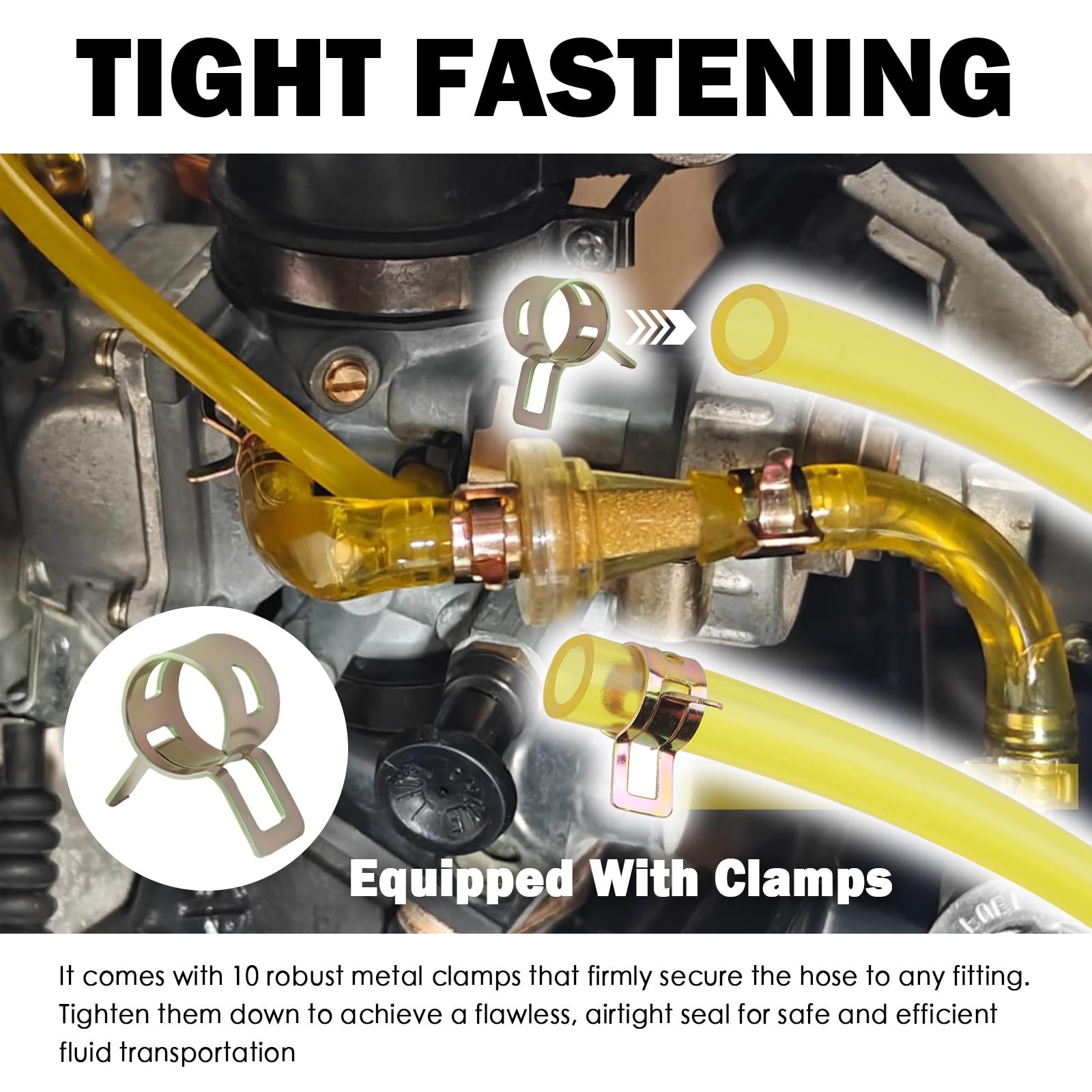 9.84Ft ID 6mm x OD 9mm Fuel Line Hose,Flexible Semi-Opaque 6mm Small Engine F…