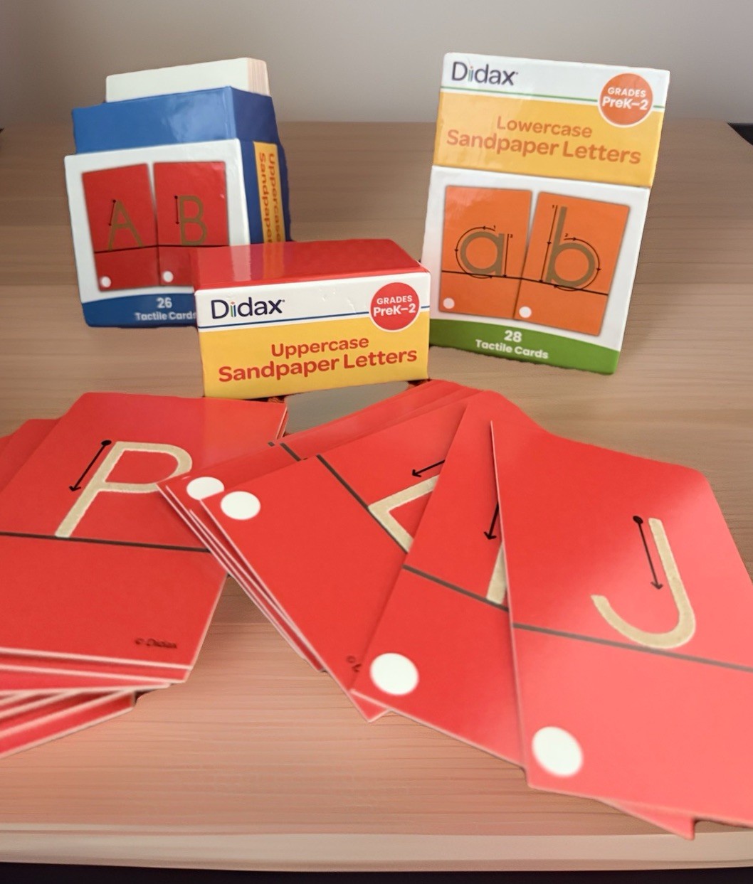 NEW Didax Sandpaper Letters Uppercase Lowercase Tactile Cards PreK-2 Sealed