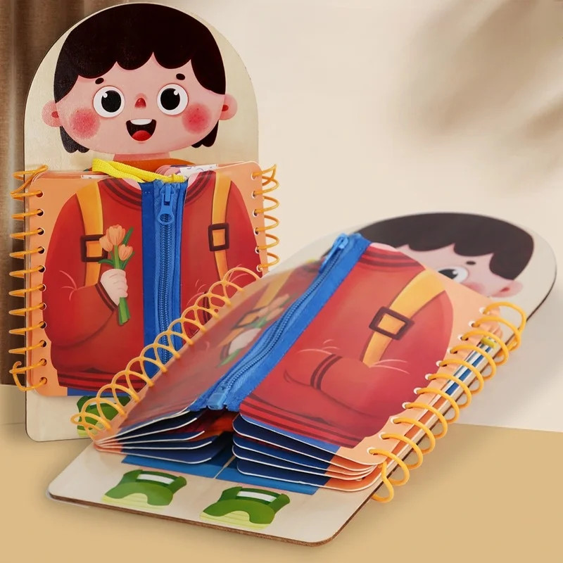 Wooden Multi-Layer Busy Board for Children Montessori Early Education Games Todd