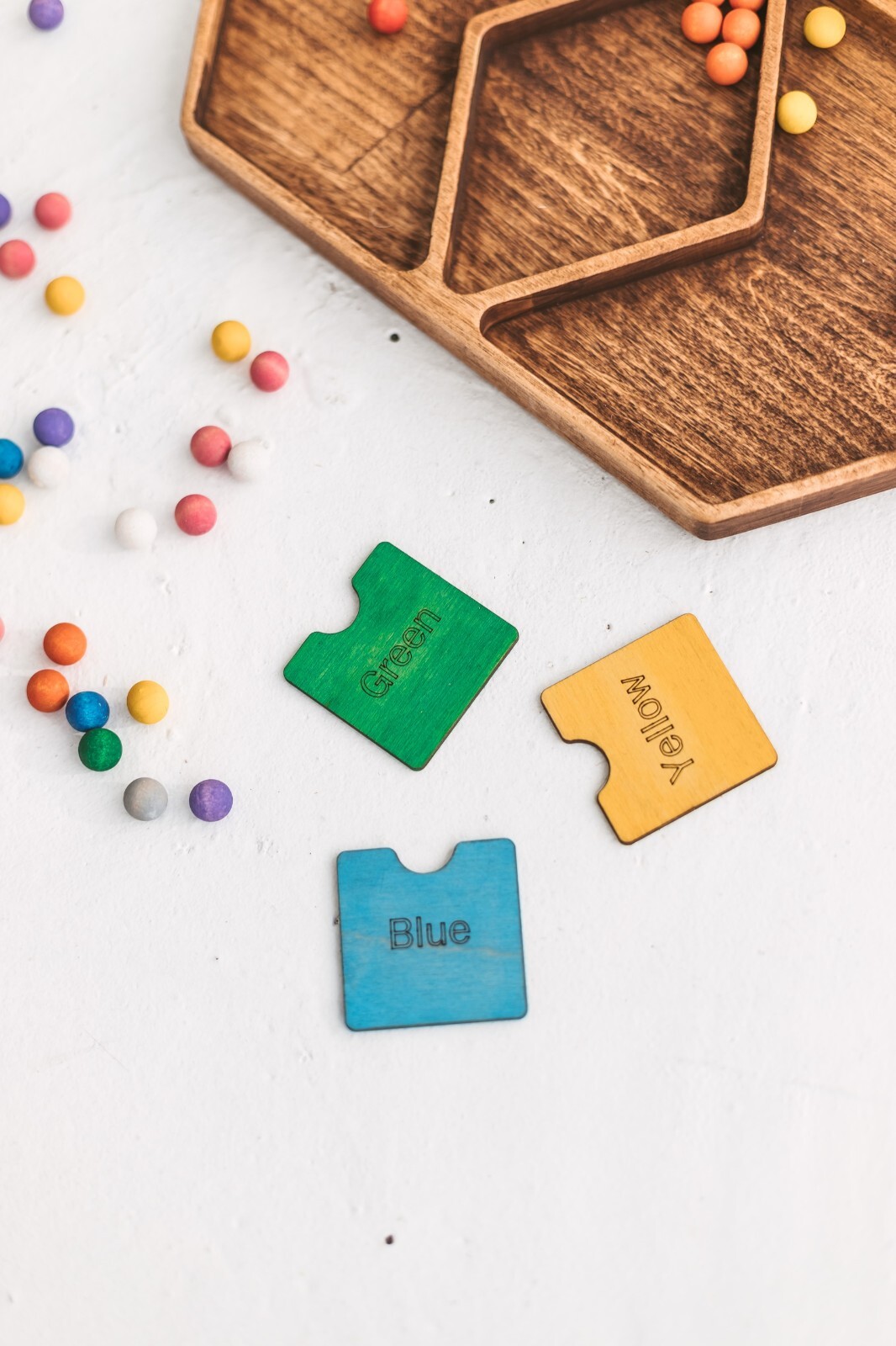 Color learning sorting toy, toddler educational toys, wooden kids gifts, Waldorf